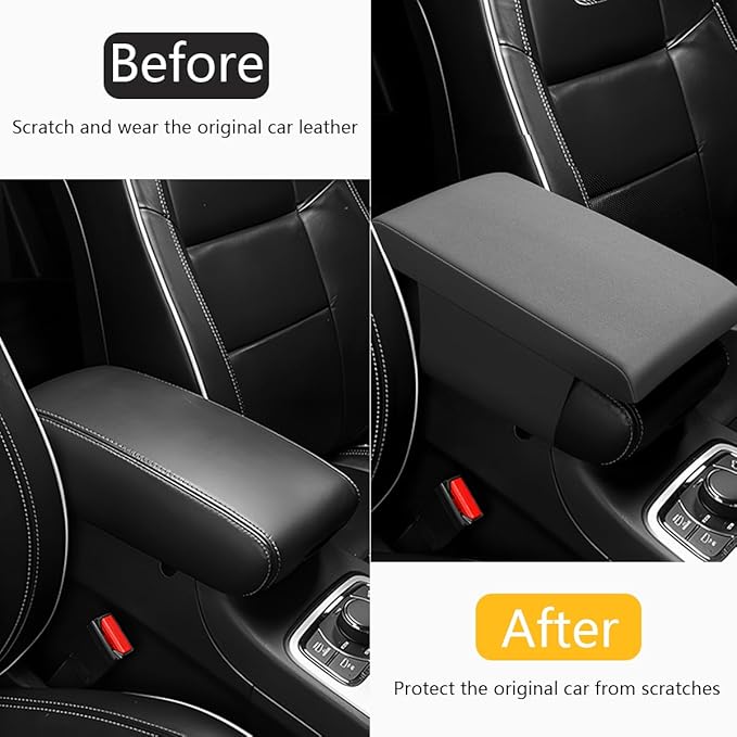 Car Center Console Pad, Comfortable Memory Foam Vehicle Armrest Support Cushion, Automotive Arm Rest Seat Box Cover Protective Mat Accessories, Universal for SUV, Sedan, Truck (Gray)