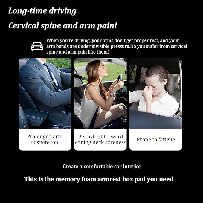 Car Center Console Cover, Memory Foam Vehicle Arm Rest Seat Box Cushion Pad, Scratch & Wear Resistant Automotive Middle Console Protector, Universal for SUV Automobile Truck (Coffee)