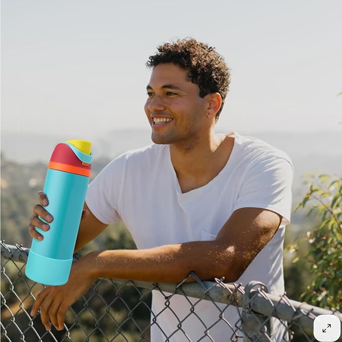 2PCS Silicone Water Bottle Boot, Compatible with Owala 24oz 32oz 40oz, Protective Anti-Scratch & Anti-Dent No Noise Sleeve Cover for FreeSip/Twist/Flip Water Bottles (Summer Sweetness, 32oz)