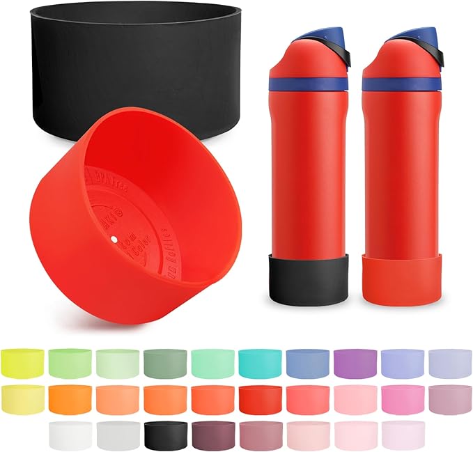 2PCS Silicone Boot for Owala 24oz FreeSip Water Bottle, Anti-Slip Scratch-Resistant Bottom Sleeve, Protective Sports Bottles Accessories, BPA-Free