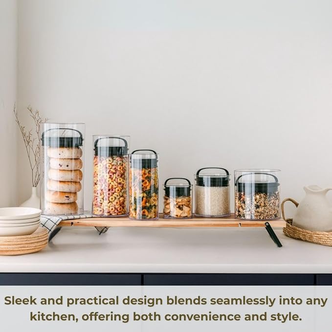 Prepara Evak Fresh Saver Plastic Food Storage, Large/Short, Black