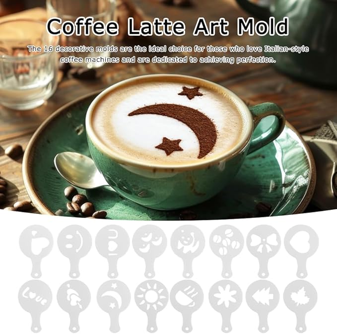 21 PCS Espresso Accessories Kit, Espresso Tamper Set with 51mm Coffee Tamper, WDT Tool, Tamper Mat, Dosing Funnel, Coffee Stencils, Latte Art Pen, Barista Tools, Espresso-Accessories(COLOR:Black)