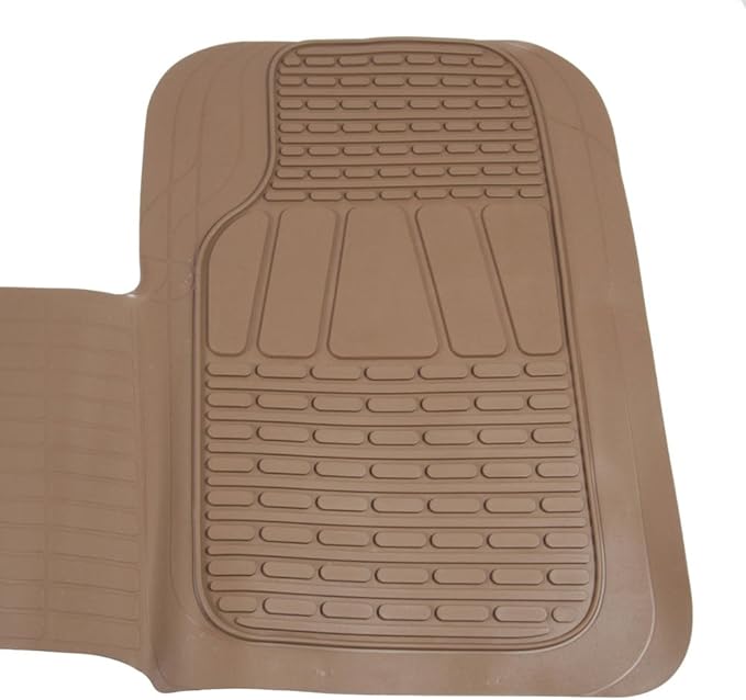 BDK Heavy Duty Diamond Complementary Rubber Rear Floor Mats Liners, All Weather Protection, Designed for Trucks Cars Sedan SUV