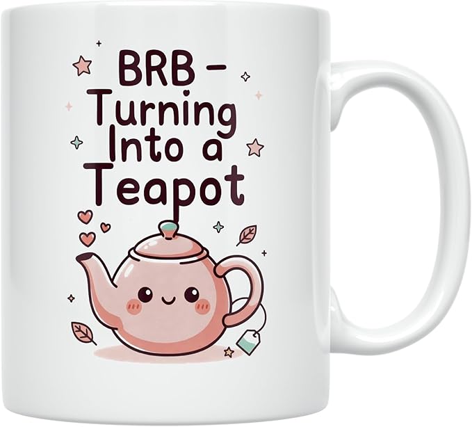 Turning Into a Teapot - Tea Lover - 11 oz White Ceramic Coffee Mug - Playful Design