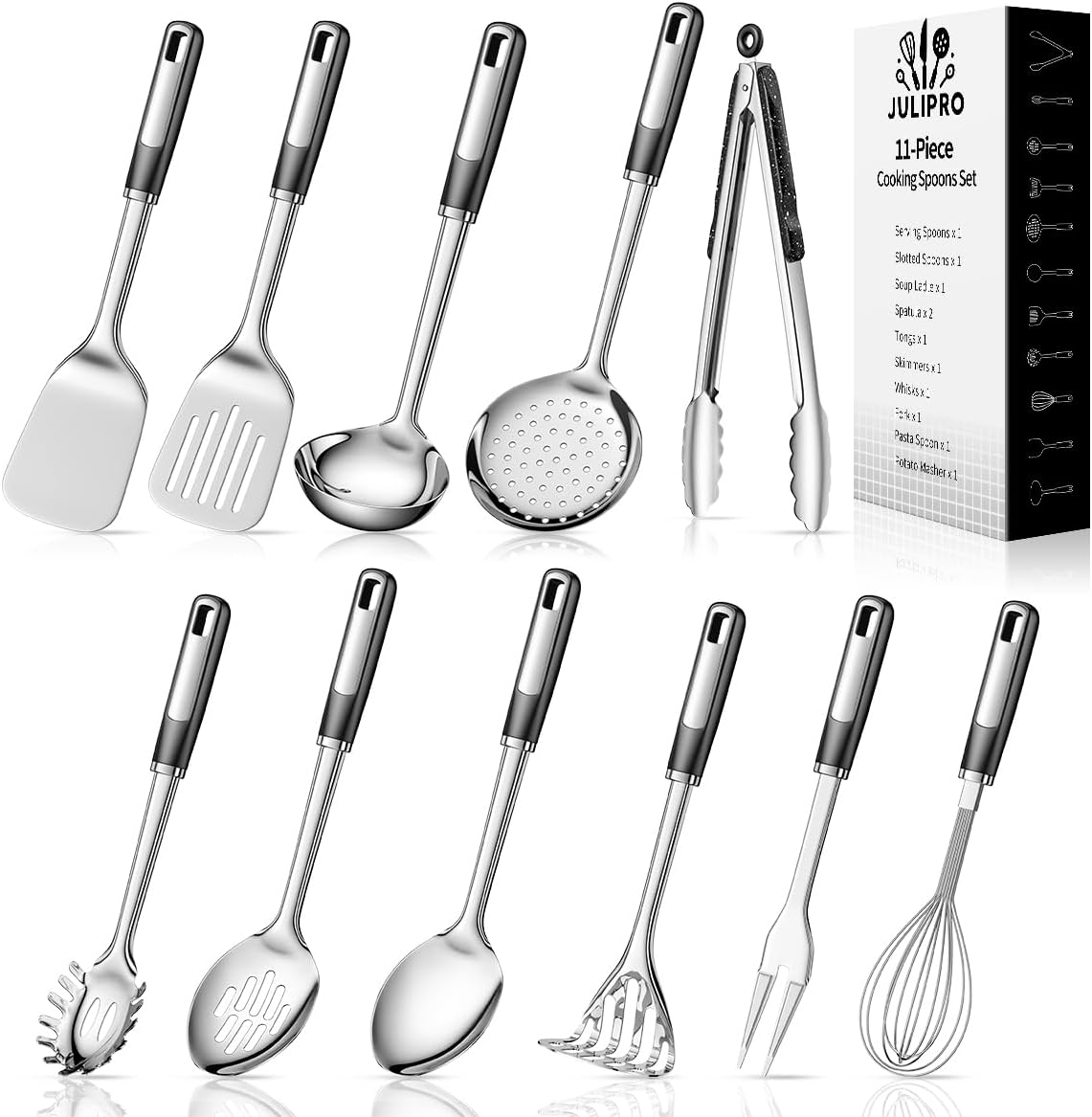 11‑Piece Stainless Steel Kitchen Utensil Set – Premium Thickened Cooking Tools