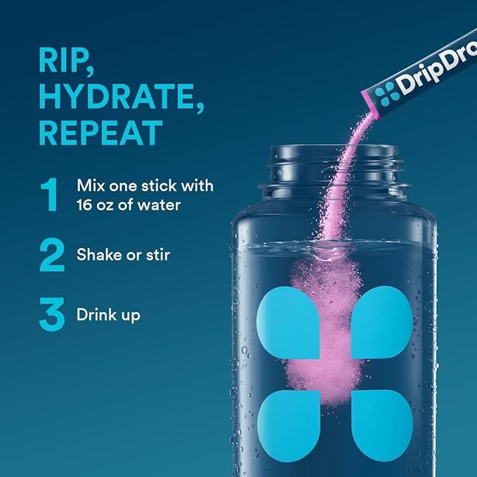 DripDrop Hydration Packets - Bold Variety Pack - Single Serve Electrolytes Powder Drink Mix - Watermelon, Berry, Lemon, Orange - Non-GMO, Gluten Free, Vegan - 80 Sticks