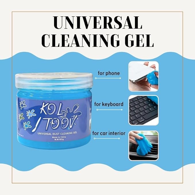 Ultimate Blue Car Cleaning Gel: Automotive Detailing Putty for Interior Care, Vent Cleaning, and Dust Removal Reusable Cleaning Slime for Car, Keyboard, and Camera, Car Travel Essentials