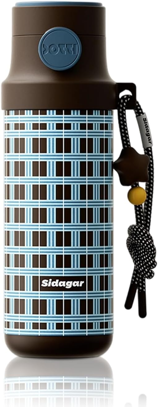 18 oz Insulated Water Bottle, Stainless Steel Travel Mug with Lid, Double Wall Vacuum Sports Water Bottle, BPA Free, Leak-Proof, Fits in Car Cup Holder, Great for Men Kid School, Blue