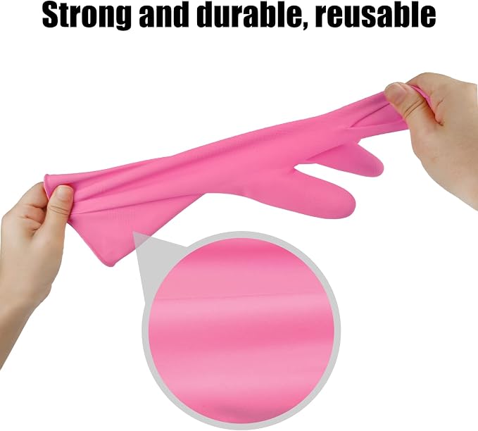 Rubber cleaning gloves 3 or 6 Pairs for Household,Reuseable dishwashing gloves for Kitchen.