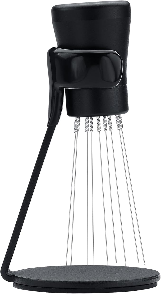 Normcore WDT Distribution Tool V2.1 with Stand - 0.23mm 8 Prong Espresso Distribution Tool - Magnetic Coffee Stirrer with 16 Extra Needles
