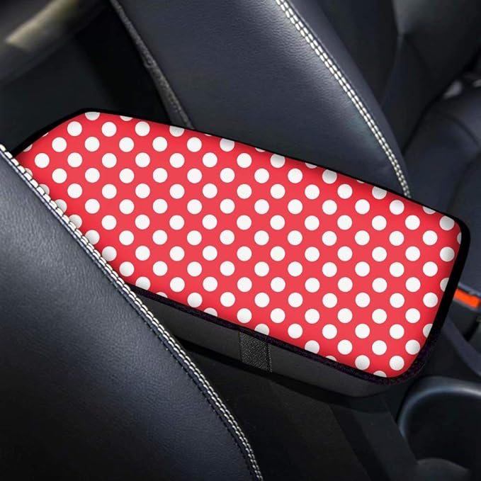 Produced Center Console Cover, Universal Fit Soft Comfort Armrest Cushion Cover for Car, Orange Wave Spot Pattern