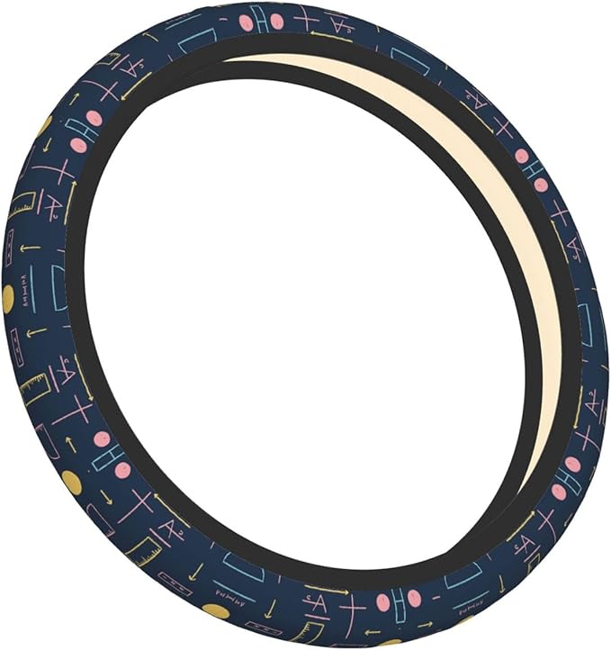 Math Equation Universal Fit Steering Wheel Cover for Car, Truck, and SUV, Durable Steering Wheel Protection