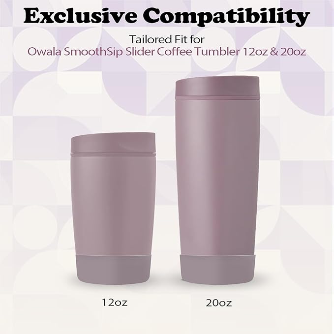 2pcs Silicone Boot for Owala SmoothSip Slider Coffee Tumbler 20oz 12oz, Anti-Slip Sleeve for Travel Coffee Mug, Protective Accessories for Owala BPA Free (Spring Revival)