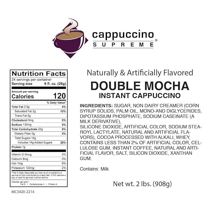 Cappuccino Supreme 2 lb bag Double Mocha Instant Cappuccino Mix
