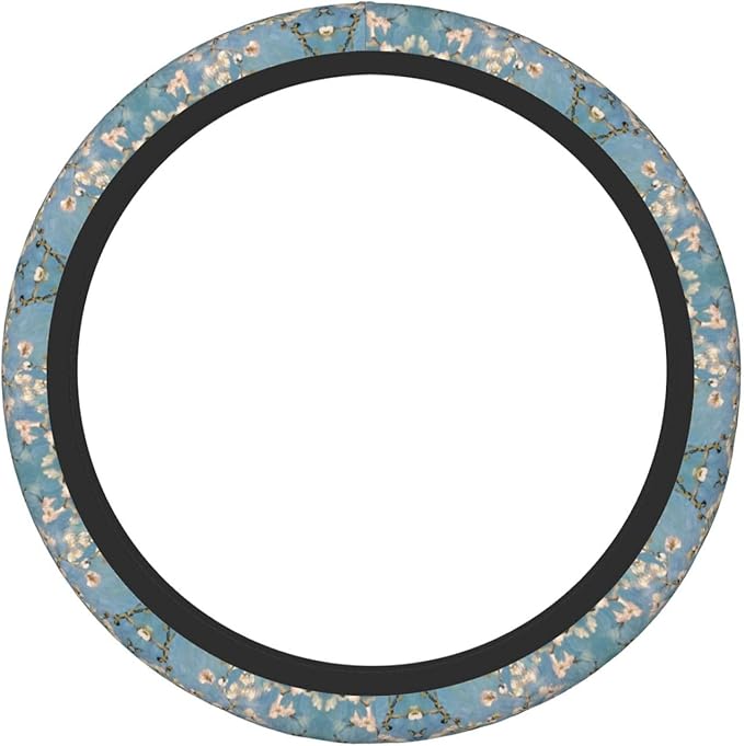 Almond Art Pattern Universal Fit Steering Wheel Cover for Car, Truck, and SUV, Durable Steering Wheel Protection