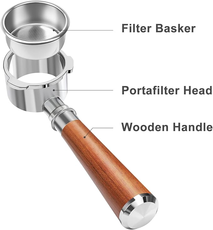 58mm Bottomless Portafilter 3 Ears Compatible with CASABREWS Ultra, 5700 Series, 4700Gense and Neutron Pro, Professional Espresso Naked Bottomless Portafilters with Stainless Steel Filter Basket