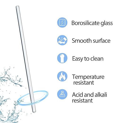 15 Pack Glass Stirring Rods: Diameter 0.314 inch Length 10 inch Glass Stir Sticks, Borosilicate Glass Stirring Rod for Mixing Lab