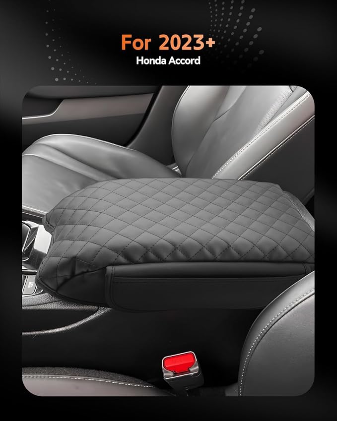 CDEFG for Honda Accord 2023-2025 2026 Center Console Cover Armrest Box Cover for Accord (LX,SE) 2023 2024 2025 Accessories Console Arm Rest Protector 2 Side Pocket