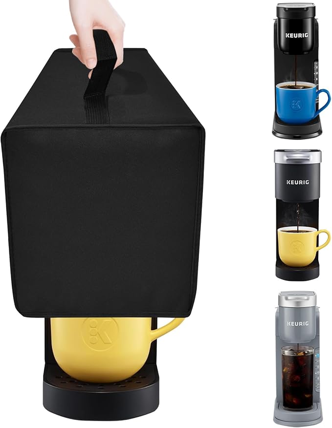 Dust cover for Keurig Single Serve K-Cup Pod Coffee Maker, Heavy Duty Waterproof Coffee Machine Cover for Keurig K-Express, K-Mini and K-Iced Single Serve K-Cup Pod Coffee Maker (Black)