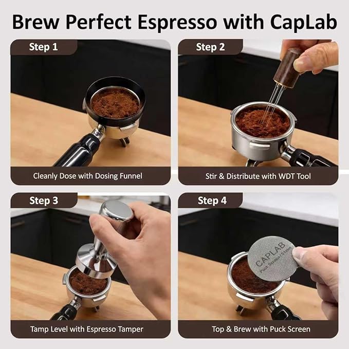 Espresso Accessories Kit 51mm Tamper, Espresso Tamper Set with WDT Tool, Coffee Tamper, Puck Screen, Dosing Funnel, Espresso Machine Accessories Kit, Barista Tools Fits 51mm Portafilters