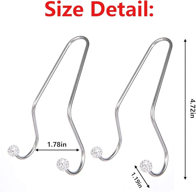 Bling Car Seat Hooks, Rhinestone Universal Organizer Hooks Car Headrest Hangers Hooks, Bag Organizers Rack and Hanger, Strong and Durable Auto Backseat Storage Hooks (A-White)
