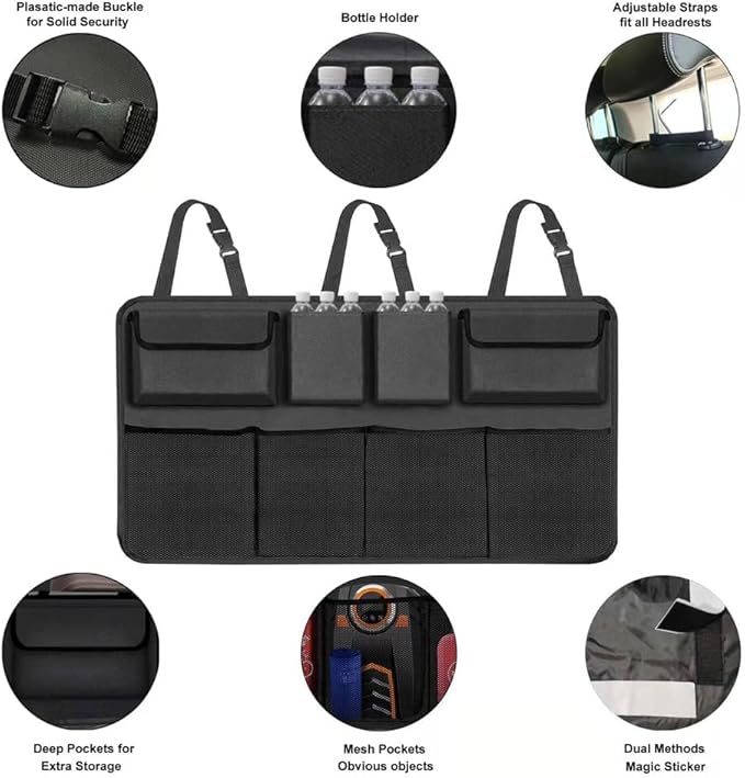 Car Trunk Organizer for Volkswagen VW Taos (AWD) 2022 2023 2024, Super Capacity Car Back Seat Hanging Storage Bag Waterproof Durable Foldable Interior Accessories
