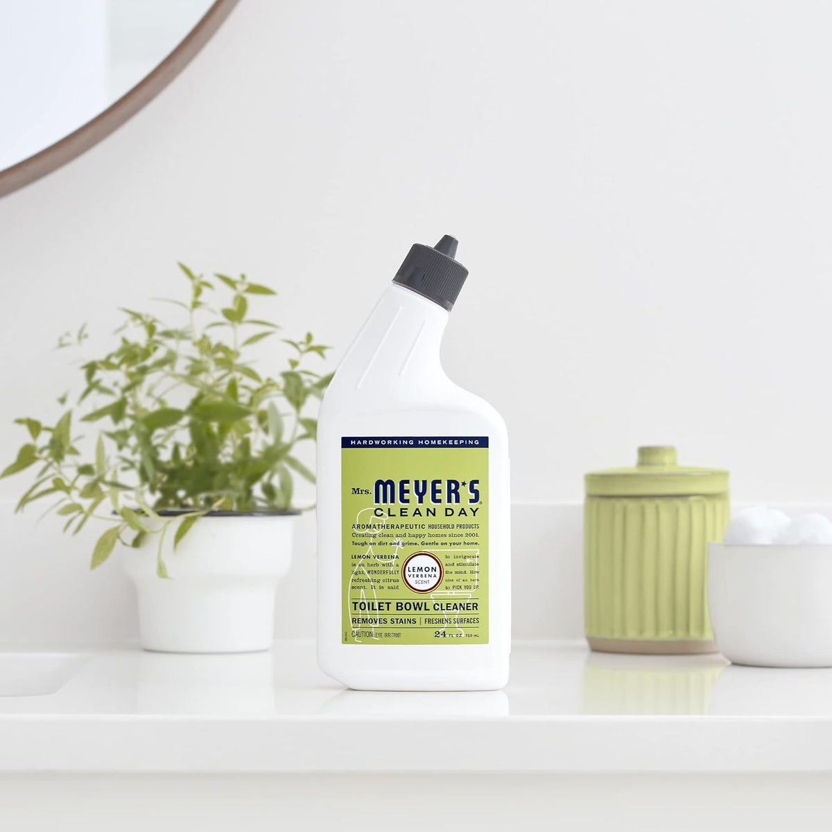 MRS. MEYER'S CLEAN DAY Liquid Toilet Bowl Cleaner, Stain Removing, Lemon Verbena, 24 oz