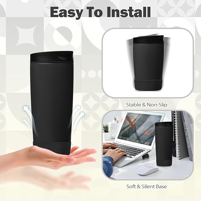 2pcs Silicone Boot for Owala SmoothSip Slider Coffee Tumbler 20oz 12oz, Anti-Slip Sleeve for Travel Coffee Mug, Protective Accessories for Owala BPA Free (very very Dark)