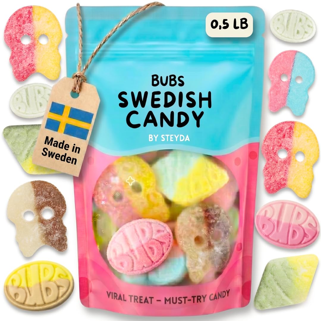 Bubs Swedish Candy 0,5 lb, Swedish Candy Bubs Mix, Skulls, Swedish Godis, Gummy Candy