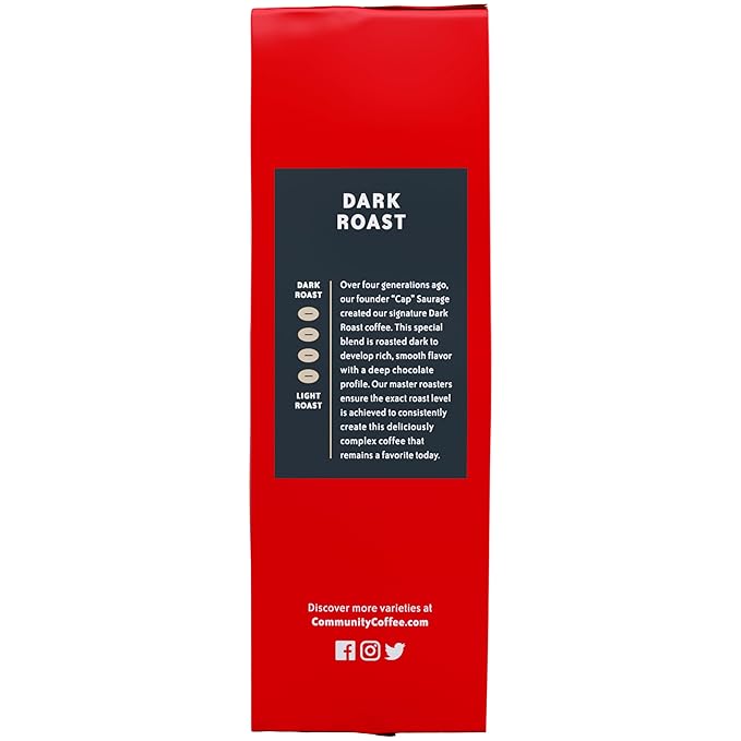 Community Coffee Dark Roast Ground Coffee, Vacuum Packed 16 Ounce Bag (Pack of 1)