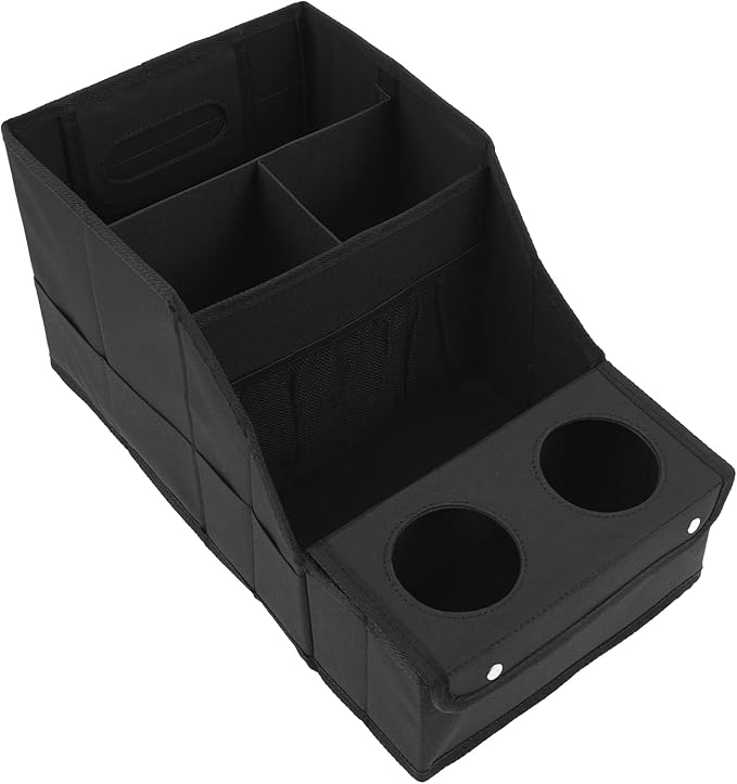 Car Seat Storage Organizer, Car Essentials Back Seats Organizer Between Seats Passenger seat with Cup Holder for Travel Baby Toys Diaper Caddy Bag(black)
