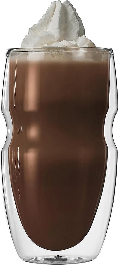 Ozeri Serafino Double Wall Insulated Iced Tea and Coffee Glasses, 16-Ounce, Set of 6