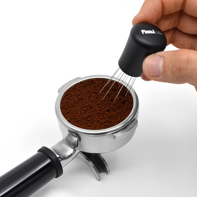 WDT Tool and Self-Aligning Stand for Espresso | Precision Machined Aluminum Handle | Consistent Espresso Puck-Prep and Coffee Grounds Distribution