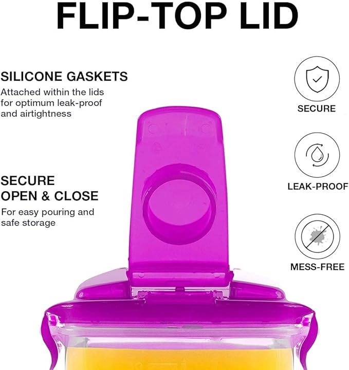 LocknLock Aqua Fridge Door Water Jug with Handle BPA Free Plastic Pitcher with Flip Top Lid Perfect for Making Teas and Juices, 2 Quarts, Purple
