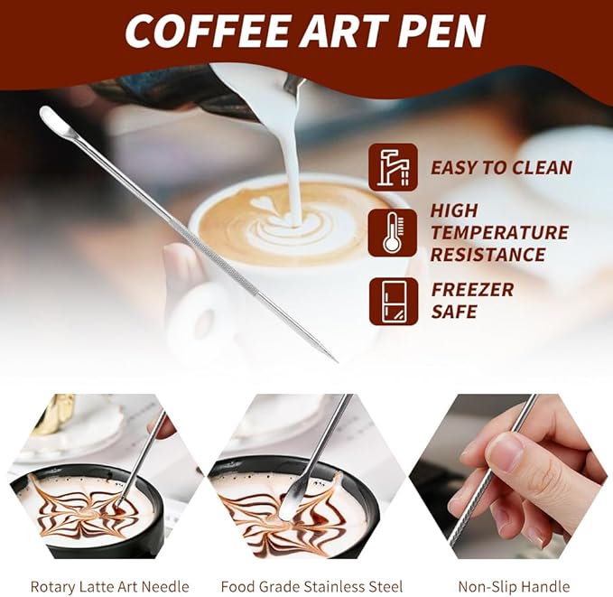 22pcs Coffee Tamper Set, Espresso Accessories, Tampers kit Barista Tools with 51mm Espresso Tamper, WDT Tool, Coffee Stirrer, Tamper Mat, Coffees Stencils, Latte Art Pen