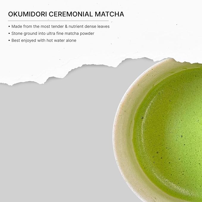 FKRO Organic Ceremonial Grade Matcha Green Tea Powder | 1st Harvest, Single Origin, Single Okumidori Cultivar | Sugar-free | Flown in Fresh from Japan Every Month (30g/1.06oz) Pouch