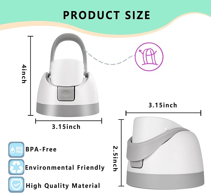 Replacement Lid for Owala Freesip,Compatible with Owala Freesip Water Bottle 16oz 24oz 32oz 40oz,Premium Replacement Accessories for Owala Cap,LeakProof,BPA-Free(Ash White)