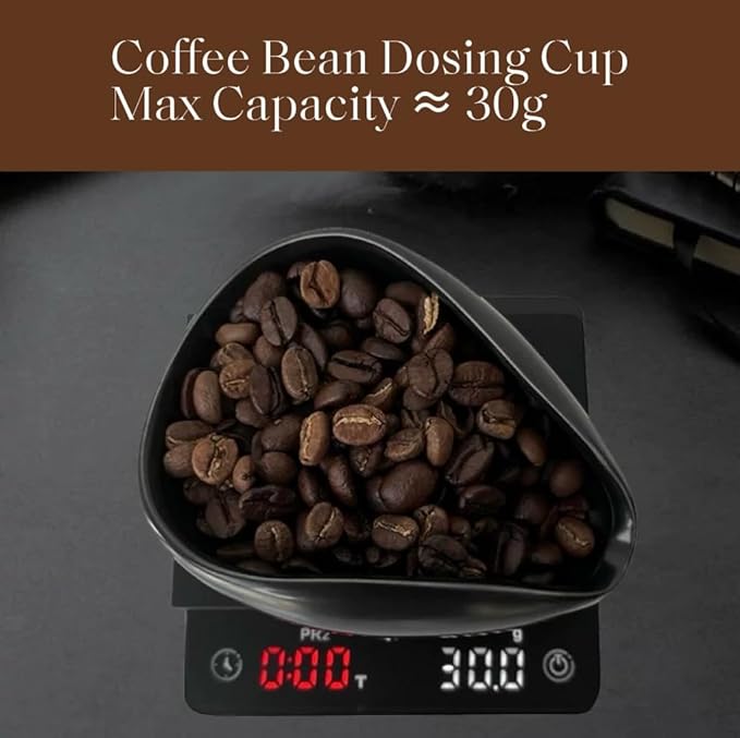 Coffee Bean Dosing Cup and Spray Bottle Set, Ceramic Single Dosing Tray for Coffee&Tea, Dosing Vessel Espresso Accessories for Coffee Bar, Black