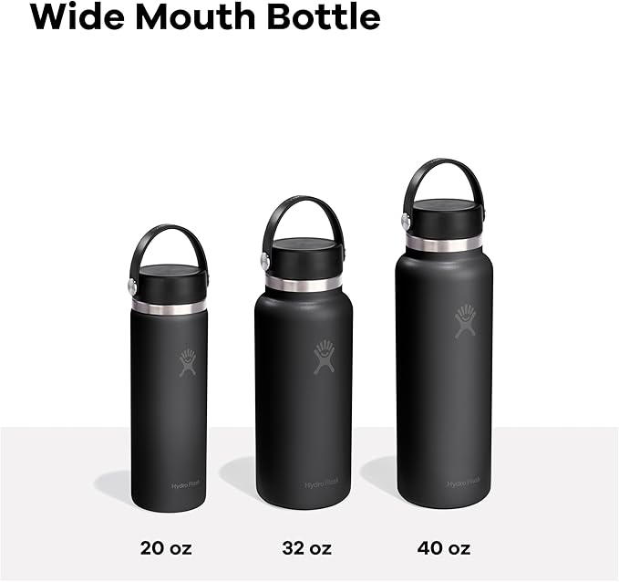 Hydro Flask Travel Water Bottle - Insulated Stainless Steel - Wide Straw Lid, Non Spill, Leakproof in 32 Oz Mermaid Green