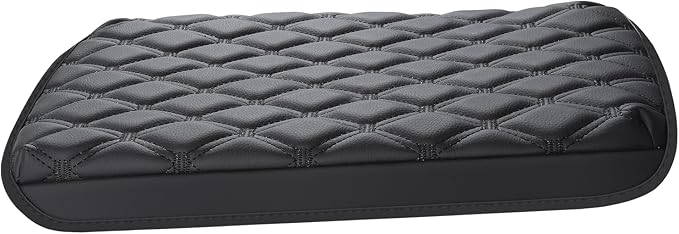 GIANT PANDA Custom Fit Truck Center Console Cover for Ford F150 2009 2010 2011 2012 2013 2014,Leather Console Cover Armrest Cover Protector, Full Protection - Black