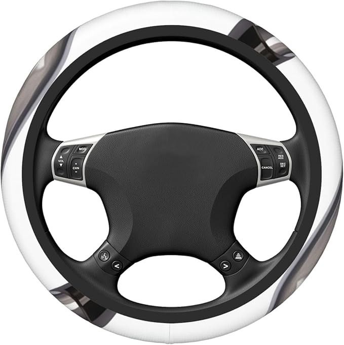 Elastic Stretch Car Steering Wheel Cover Universal 15 inch Anti-Slip Auto Steering Wheel Protector Golf Club Steering Wheel Covers Warm in Winter and Cool in Summer, Black