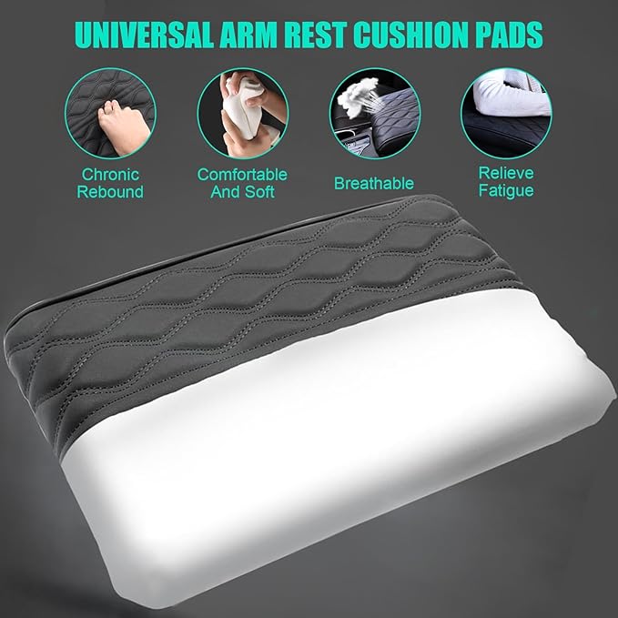 Car Armrest Pad for Mercedes Benz S Class S500 S580 S580e Waterproof Center Console Pad Car Armrest Seat Box Cover Protector Universal Arm Rest Cushion Pads,B