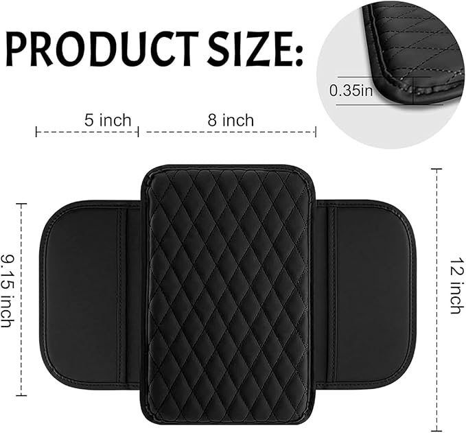 Car Center Console Cover for Honda CRV 2017 2018 2019 2020 2021 2022, Universal Waterproof Leather Armrest Box Pad Armrest Cover Cushion Interior Accessories with 2 Storage Bags,D/Gray