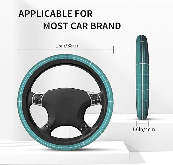 Dimensional Line Space Steering Wheel Cover. Car Decor,Anti-Slip,Sweat Absorption,Easy Carry, Universal 15 Inch