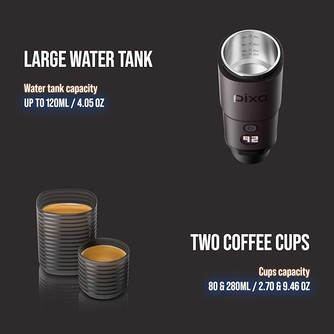 WACACO Coffee Machine Electric & Portable, With 4 Coffee Types & Fast Heat-Up, 3 * 3000mAh Battery, 20 Bar Portable Espresso Maker For Ground Coffee & NS Capsule (Tuscan Red)