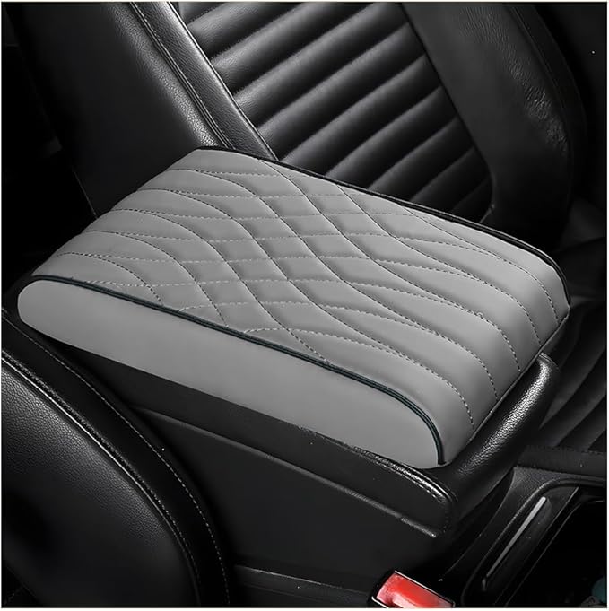 BESULEN Car Center Console Cover, Memory Foam Scratch & Wear Resistant Vehicle Armrest Storage Box Cushion Pad, Auto Interior Middle Console Protector, Universal for Sedan RV Pickup (Grey)