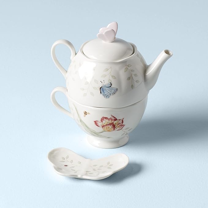 Lenox 6083927 Butterfly Meadow Teapot with Lid, White