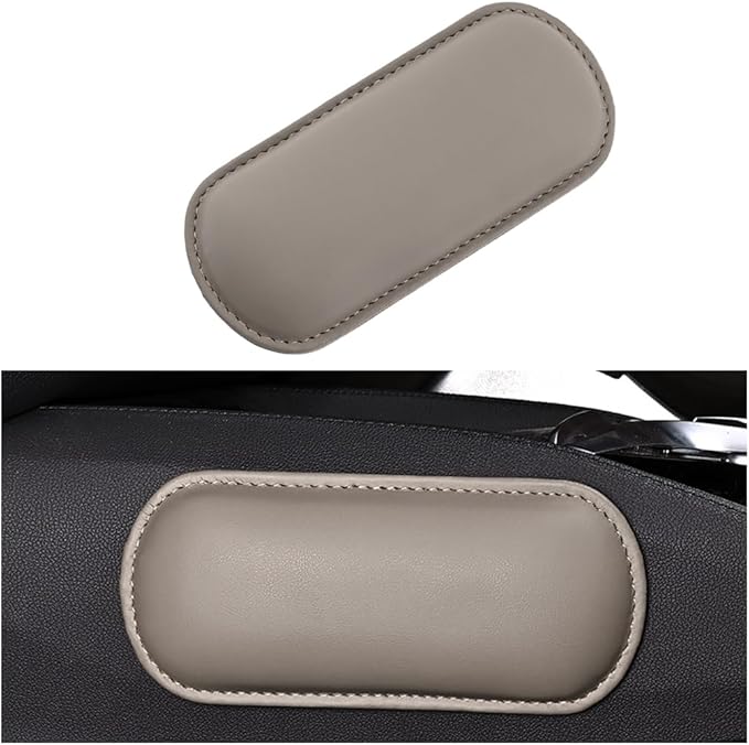 Car Knee Cushion, Leather Memory Foam Vehicle Center Console Knee Rest Cushion Pad, Soft Comfort Auto Door Armrest Leg Elbow Support Pillow, Universal for Vehicles (Beige)