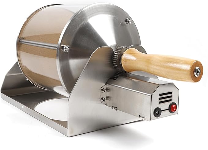 Gas Coffee Bean Roaster, Small Household Gas Stove Coffee Bean Roasting Machine Coffee Roasting Machine Set by Kitchen Stove 400 Grams with Funnel & Power Adapter L38 x W 21 x H 21.5 Cm