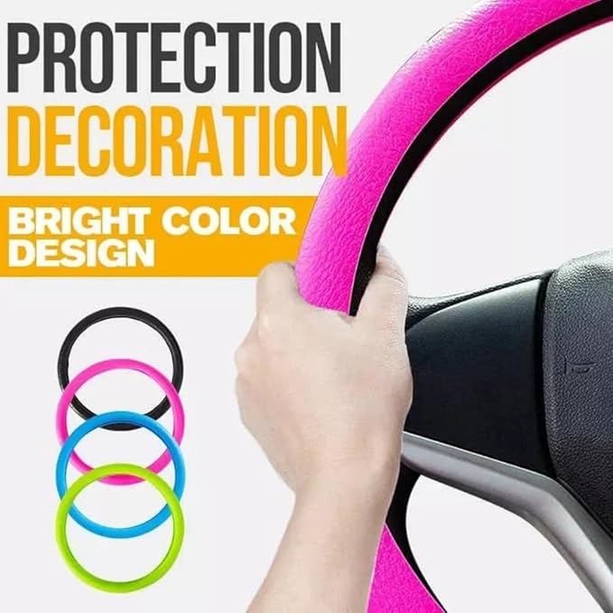 Silicone Steering Wheel Cover, Car Steering Wheel Cover, Anti-Slip Car Steering Wheel Protective Cover, Fit 12.6-16 Inch, for Car SUV Truck Van, for Women & Men (Beige)